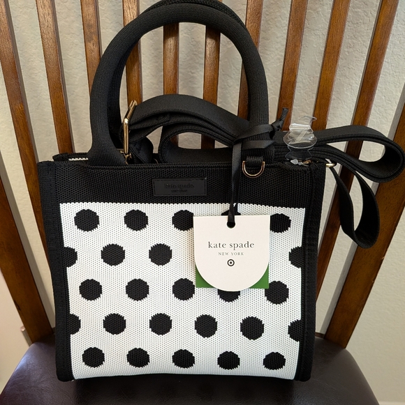 kate spade Handbags - Kate Spade Black & White Polka Dot Crossbody Bag - Limited Edition Target Collab